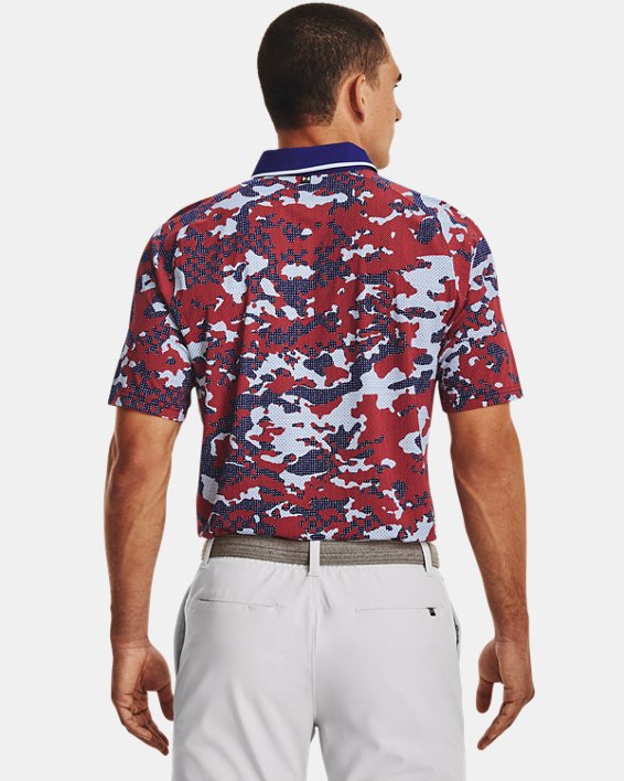 Men's UA Iso-Chill Charged Camo Polo, Blue, pdpMainDesktop image number 1